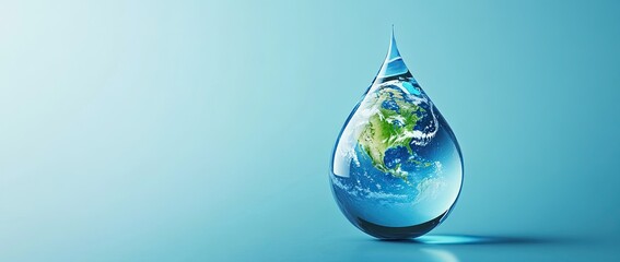 a drop of water with the earth in it