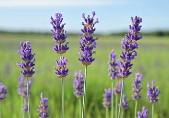 Obraz premium Vibrant Purple Lavender Flowers in Field