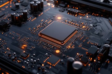 Fototapeta premium Computer Motherboard Close Up