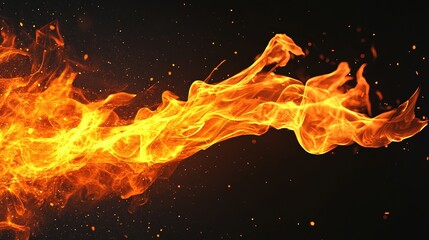 Fototapeta premium Vibrant Dynamic Flame Cut Out, Bright Blaze Isolated on White, Fiery Energy for Creative Designs