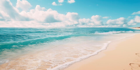 A beach-themed background capturing a top view of a sandy shore