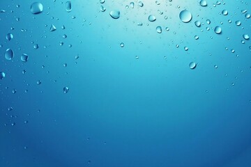 Macro View of Sparkling Water Droplets on a Cool Blue Backgroun