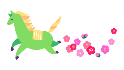 走っている馬のイラスト素材