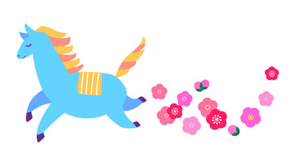 走っている馬のイラスト素材