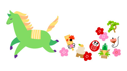 走っている馬のイラスト素材