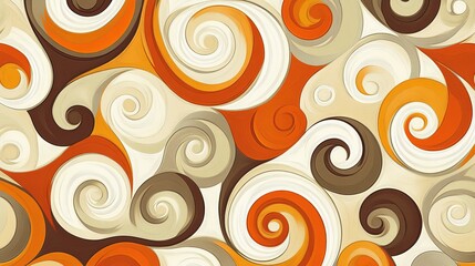Fototapeta premium Retro Abstract Pattern with Swirling Lines and Shapes