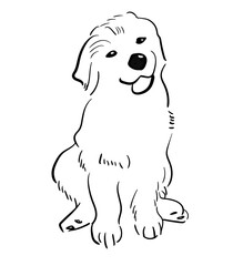 cute dog minimalist illustration line art