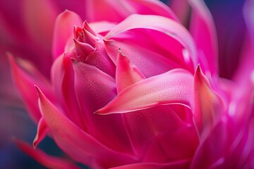 Pink petals of a torch ginger flower creating an abstract floral background