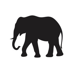 Fototapeta premium Walking Elephant Silhouette Vector – High-Quality Wildlife Clipart