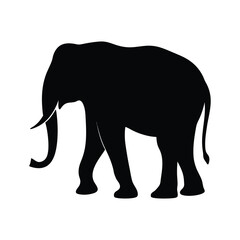 Walking Elephant Silhouette Vector – High-Quality Wildlife Clipart