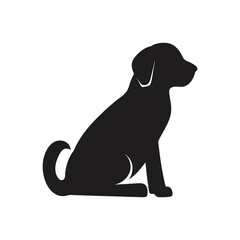 Dog Sitting Silhouette Vector – High-Quality Pet Clipart