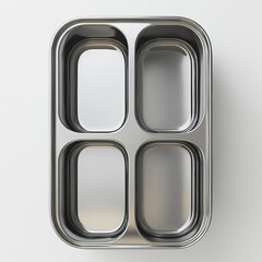Organized Coolness: Silver Bin with Three Metallic Compartments