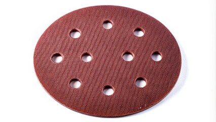 Round sandpaper grid for orbital sander on background, smooth surface