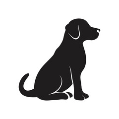 Dog Sitting Silhouette Vector – High-Quality Pet Clipart