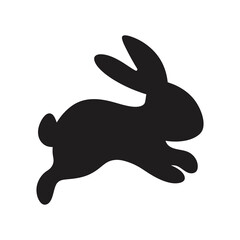 Playful Jumping Rabbit Silhouette Vector