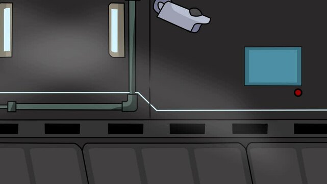 A vector animation of a modern cyber space, featuring glowing neon grids, digital elements, and futuristic architecture, with smooth transitions and dynamic lighting for an immersive, high-tech atmosp