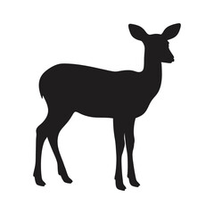 Elegant Deer Silhouette Vector – High-Quality Wildlife