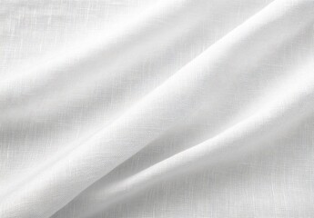 Fototapeta premium White Linen Fabric Texture Close Up Draped Background