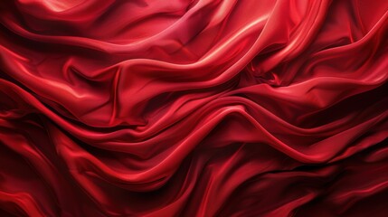 Obraz premium Luxurious red silk fabric with dramatic waves and folds.