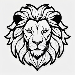 Obraz premium A lion head with a white background 