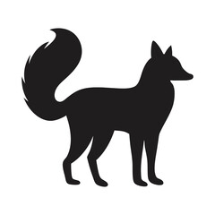 Standing Fox Silhouette Vector High-Quality Wildlife 
