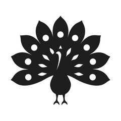 Peacock Silhouette Vector – High-Quality Bird Clipart