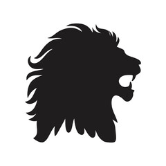 Roaring Lion Silhouette Vector – High-Quality Wildlife Clipart