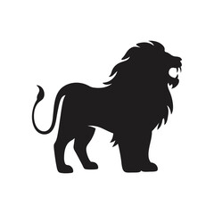Roaring Lion Silhouette Vector – High-Quality Wildlife Clipart