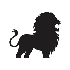 Roaring Lion Silhouette Vector – High-Quality Wildlife Clipart