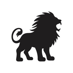 Roaring Lion Silhouette Vector – High-Quality Wildlife Clipart