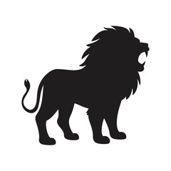 Roaring Lion Silhouette Vector – High-Quality Wildlife Clipart
