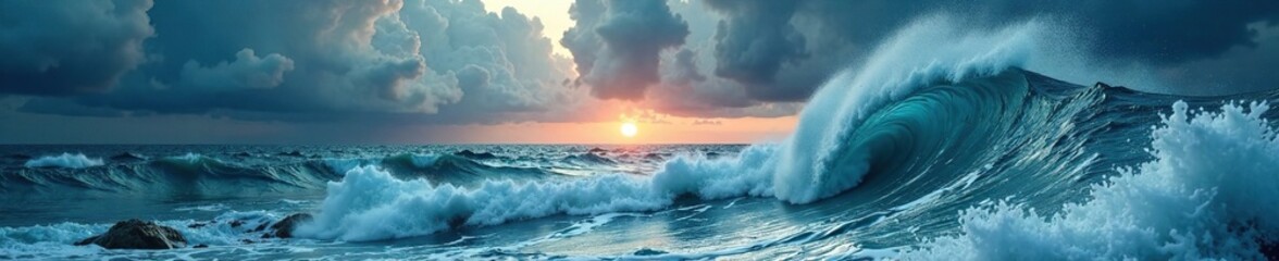 Fototapeta premium Severe tropical cyclone approaching the shore, severe tropical cyclone, intense weather conditions