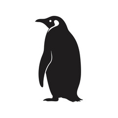Penguin Standing Silhouette – High-Quality Wildlife Clipart 