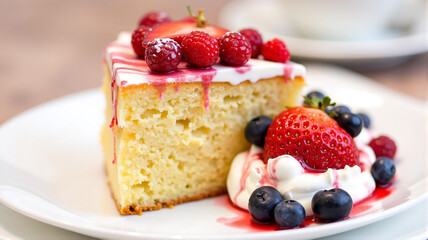 cake with berries