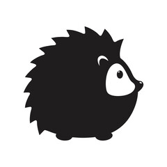 Spiky Hedgehog Silhouette – High-Quality Wildlife Clipart 