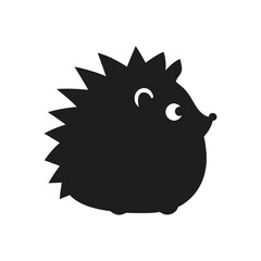 Spiky Hedgehog Silhouette – High-Quality Wildlife Clipart 