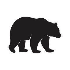 Walking Bear Silhouette – High-Quality Wildlife Clipart