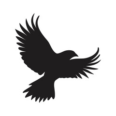 Flying Bird Silhouette Vector – High-Quality Avian Clipart
