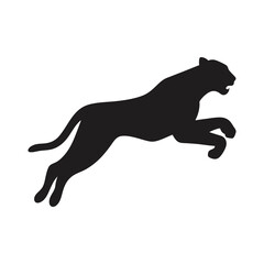 Dynamic Cheetah Running Silhouette – High-Quality Wildlife Illustration 