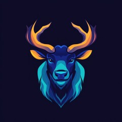 cool animal logo on dark background 