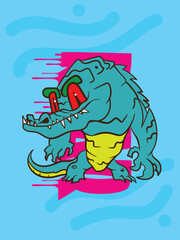 Fototapeta premium dinosaur vector illustration for beast reptile symbol