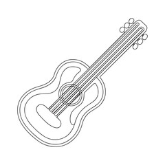 Fototapeta premium Guitar minimal icon. Instrument line vector icon for websites and mobile minimalistic flat design.