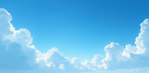 Thin blue cloud strands stretching across the clear blue sky like a ribbon, wispy clouds, misty landscape