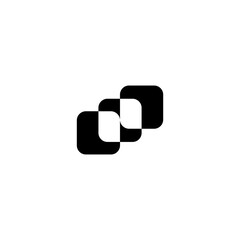overlapping 3 squares logo, simple icon