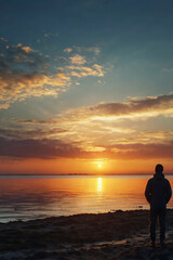 Embracing Serenity at Sunrise Horizon