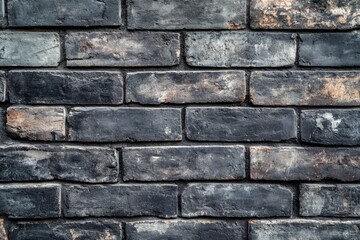 Naklejka premium Black brick wall with a painted finish ideal for use as a background or wallpaper design