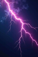 Electrifying lightning-like discharge on an abstract dark background, intense light, power surge, background