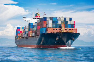 cargo vessel ship carrying container for import export