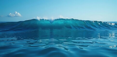 Vertical ocean waves on a deep blue background with a sense of movement and depth, water, ocean depth, calming ocean
