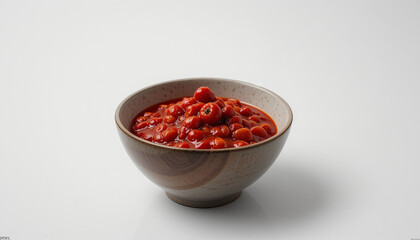 Photo of a bowl of red chili sauce that looks spicy